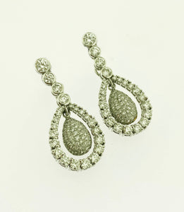 White Gold Diamond Adjustable Earrings