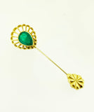 Yellow Gold and Emerald Pin/Brooch