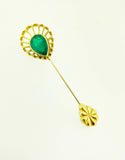 Yellow Gold and Emerald Pin/Brooch