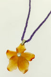 Amethyst Necklace with Cornelian and Cubic Zirconia Pendant