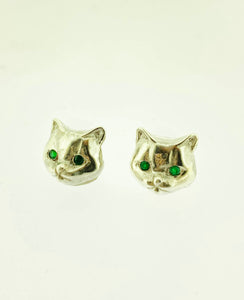 Silver Cat Earrings