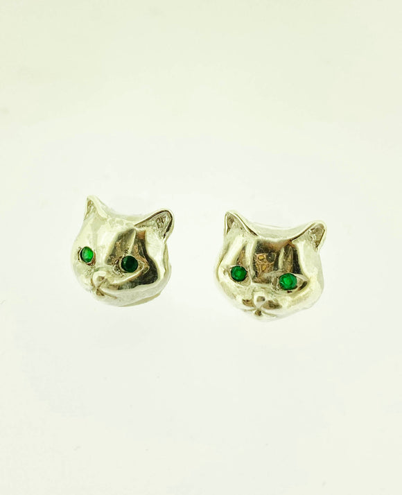 Buy Solid Gold Cat Earrings / 14k Solid Gold Pet Studs / Animal Jewelry  Online in India - Etsy