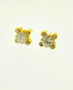 Silver Gilt Cubic Zirconia Earrings