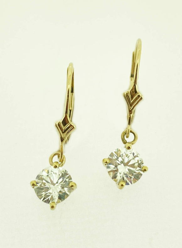 Yellow Gold Cubic Zirconia Earrings