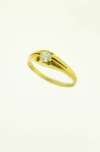 Vintage Yellow Gold Single Stone Ring