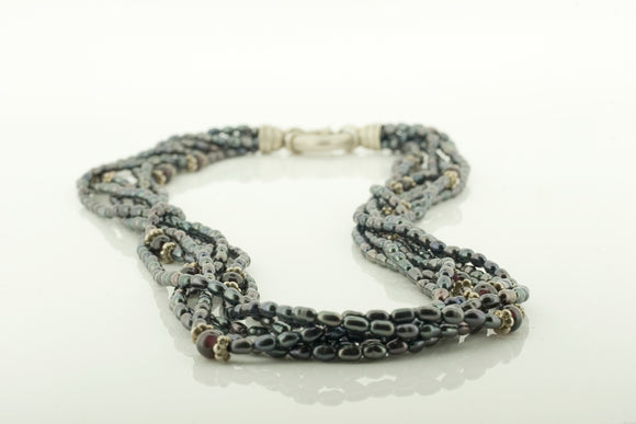 Grey Freshwater Pearl Twist Necklace