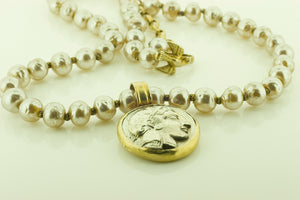 Vintage Faux Pearl Necklace with Pendant