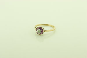 Gold Ring with Diamond & Rubies