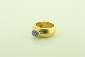 Silver Gilt Cabochon Iolite Ring