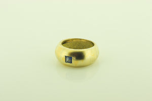 Silver Gilt Synthetic Sapphire Ring