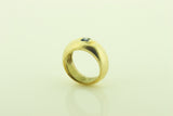 Silver Gilt Synthetic Sapphire Ring