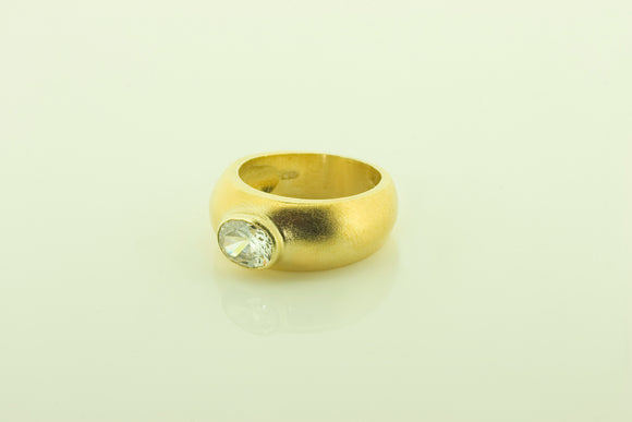 Silver Gilt Cubic Zirconia Ring