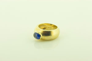 Silver Gilt & Synthetic Sapphire Ring