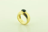 Silver Gilt & Synthetic Sapphire Ring