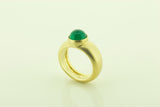 Silver Gilt Ring with Green Agate Ring