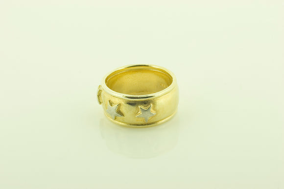 Silver Gilt 3 Star Ring