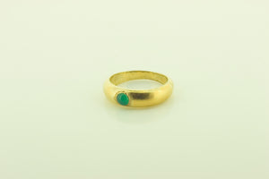 Silver Gilt Green Agate Ring