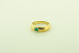 Silver Gilt Green Agate Ring