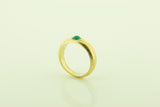 Silver Gilt Green Agate Ring