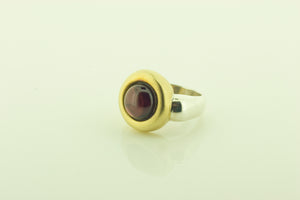 Silver and Silver Gilt Garnet Ring