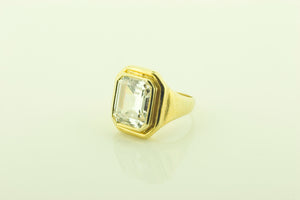 Silver Gilt Cubic Zirconia Signet Ring