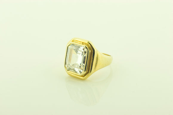 Silver Gilt Cubic Zirconia Signet Ring