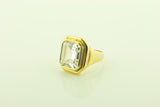 Silver Gilt Cubic Zirconia Signet Ring