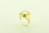 Silver Gilt Cubic Zirconia Signet Ring