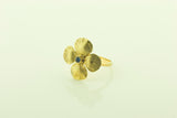 Silver Gilt Four Leaf Clover Ring with Sapphire