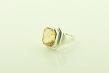 Silver Signet Style Ring with Citrine