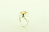 Silver Signet Style Ring with Citrine