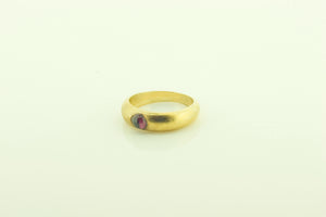 Silver Gilt Ring with Garnet