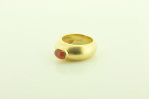 Silver Gilt Ring with Brown Agate