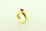 Silver Gilt Ring with Brown Agate