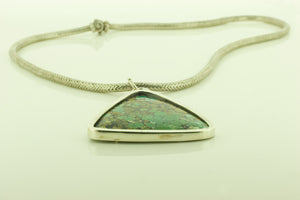 Indian Silver Snake Chain with Turquoise Pendant