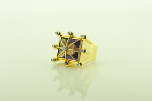 Yellow Gold Amethyst Cocktail Ring