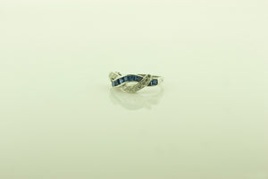 Vintage Palladium, Diamond and Sapphire Ring