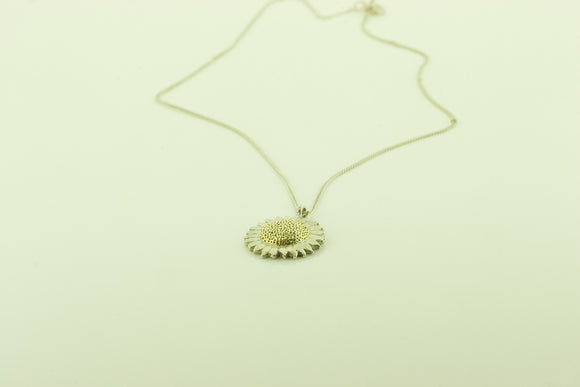 Silver and Silver Gilt Sunflower Pendant