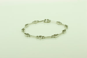 18ct White Gold Line Bracelet with Diamonds