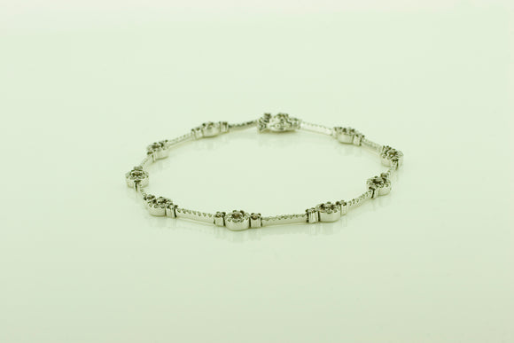 18ct White Gold Line Bracelet with Diamonds