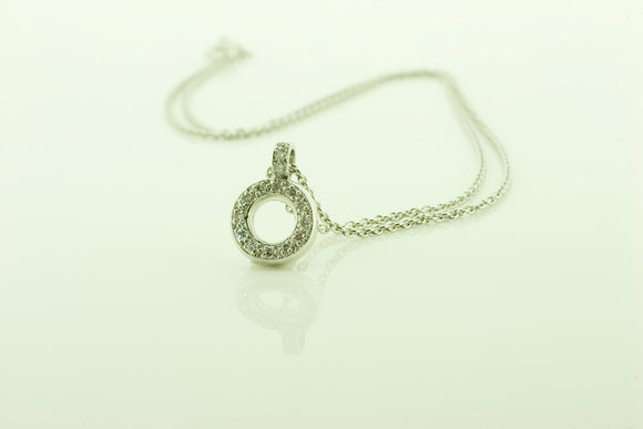 White Gold Donut Diamond Pendant