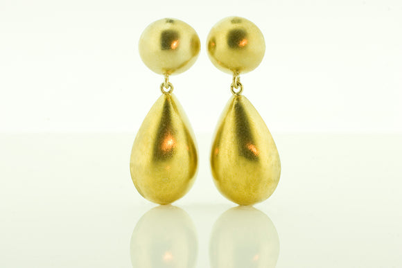 Silver Gilt Pear Shaped Earrings