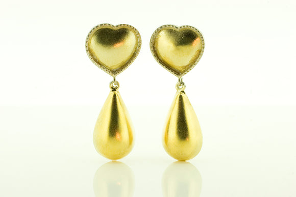 Silver Gilt Heart Shaped Earrings