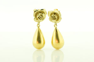 Silver Gilt Rose Earrings