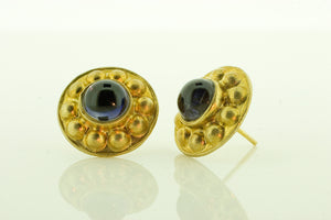 Silver Gilt Iolite Earrings