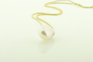 Mabé Pearl Drop with Silver Gilt Chain