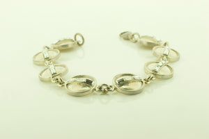 Silver and Cubic Zirconia Art Deco Style Bracelet